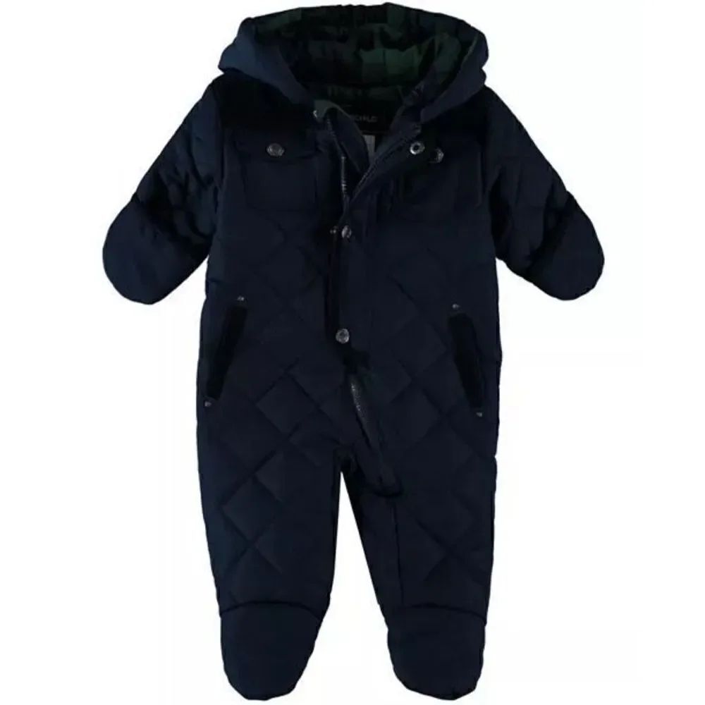 S Rothschild NWT baby boys barn quilt pram hooded snowsuit onePiece 6/9m